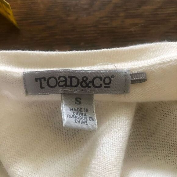 Toad & Co Soft Oatmeal Wool Blend Lagenlook, Light Academia Cardigan Sweater SzS - Picture 7 of 13